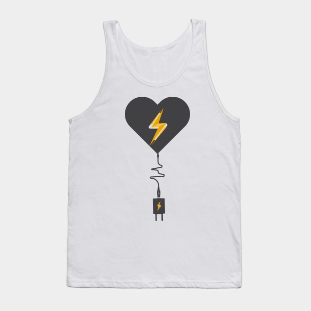 T shirt charging my heart Tank Top by ✪Your New Fashion✪